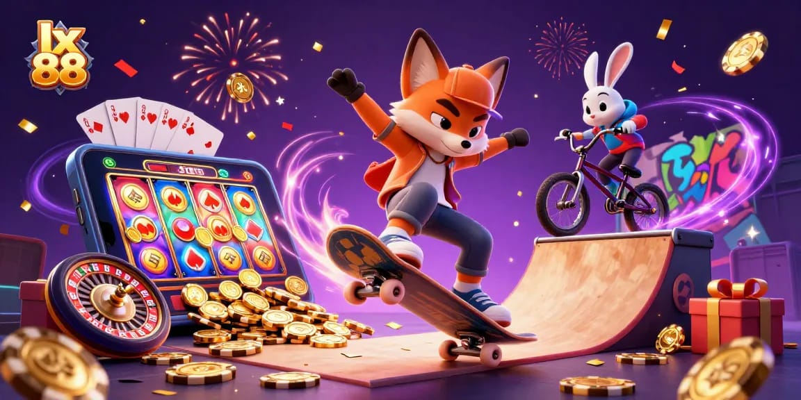 Experience thrilling gameplay at lx 88 with cartoon characters in a vibrant casino atmosphere.