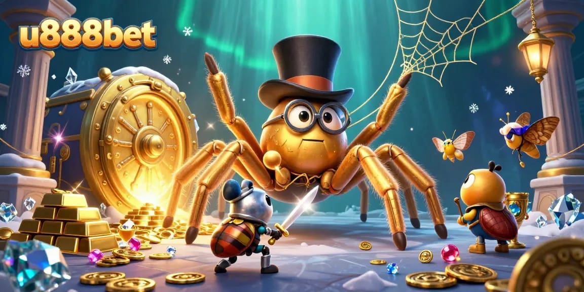Experience the thrilling world of u888bet as cartoon characters come to life in a lavish casino scene.