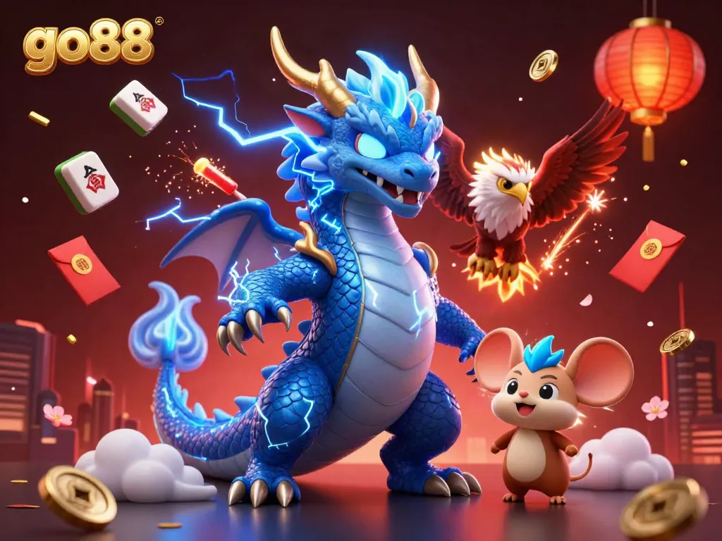 Join the excitement at go88 with a vibrant 3D illustration of casino adventures.