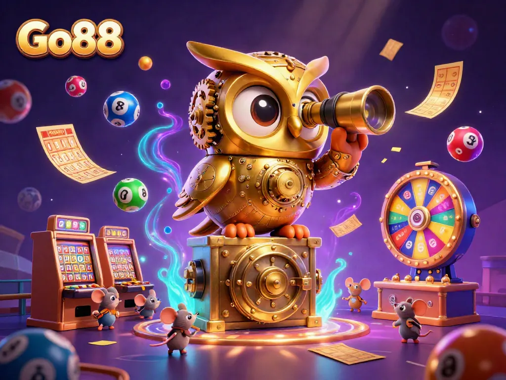 Experience the thrill of Go88 as you spin the wheel of fortune in a vibrant casino scene.