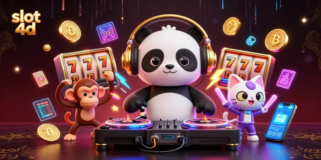 Menangkan slot 4d dengan DJ panda, monyet breakdance, dan kucing pemegang glow-stick di kasino digital.