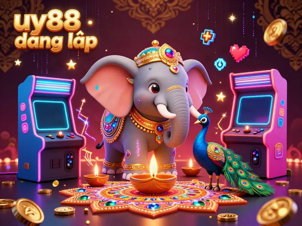 Engage in thrilling games with uy88 đăng nhập, featuring vibrant 3D casino elements and characters in a dynamic atmosphere.