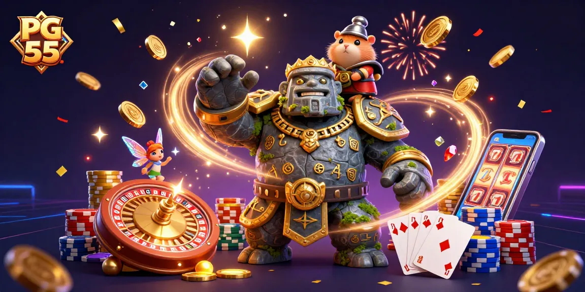 Engage in exciting gameplay at PG 55 with vibrant gaming elements and magical characters.
