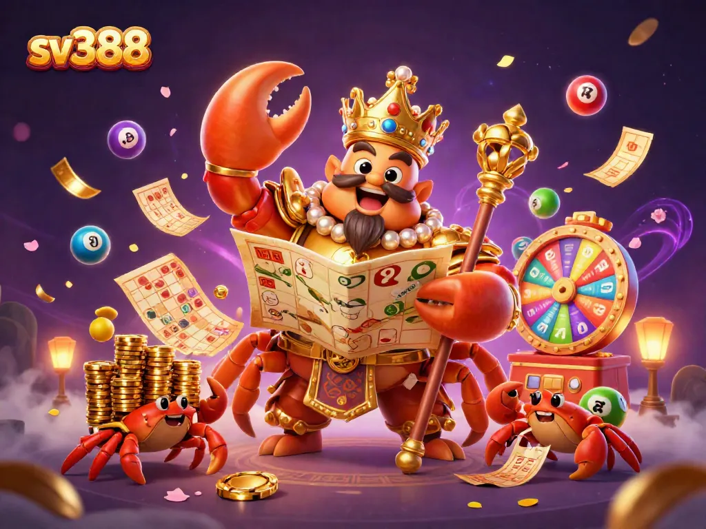Engage in exciting sv388 cockfighting actions with our vibrant 3D illustrated scene full of dynamic gaming elements.