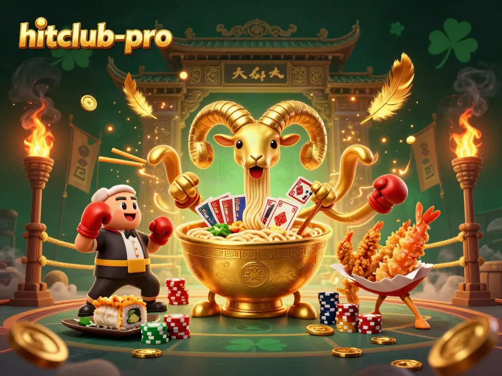 Engage with exciting hits at hitclub-pro, showcasing a colorful 3D casino scene of cartoon characters.