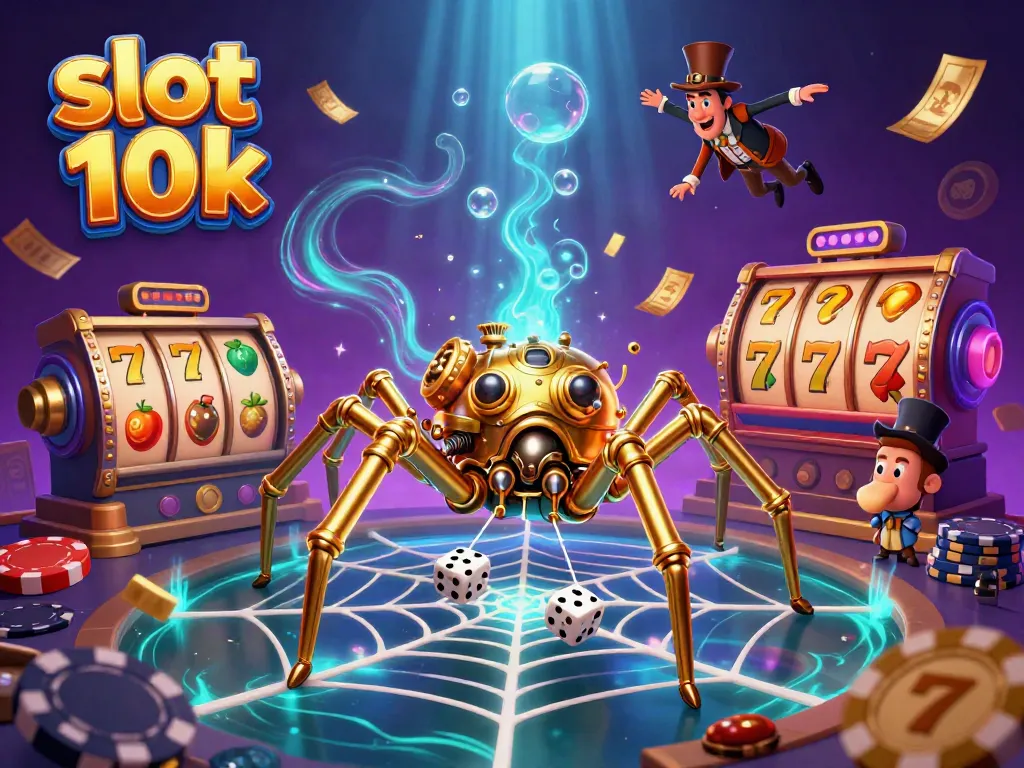 Engage with slot 10k and spin the reels in a vibrant 3D casino adventure with colorful characters.