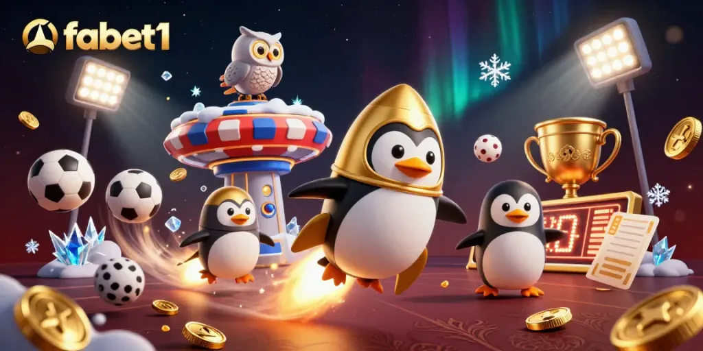 Win big at fabet1 with vibrant casino-themed 3D illustration showcasing dynamic action!