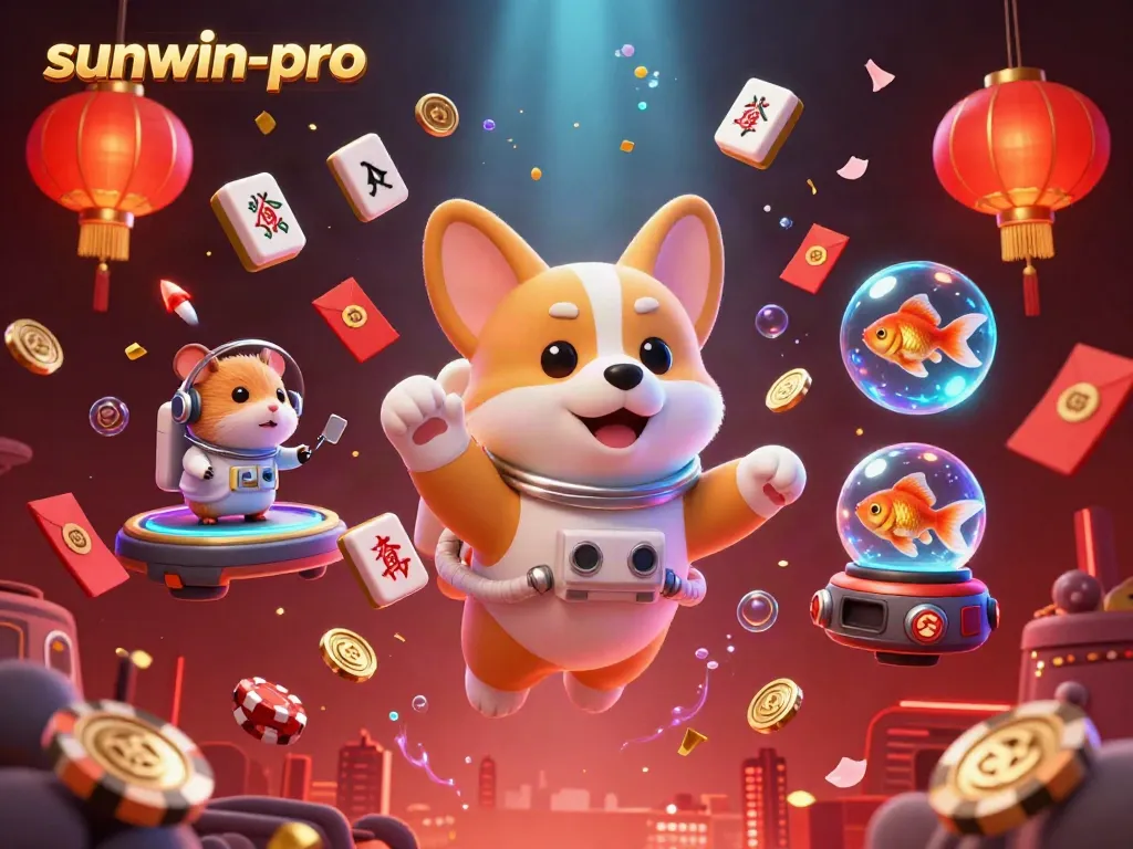 Engage with the thrilling universe of sunwin-pro as a corgi astronaut floats through a casino cosmos.