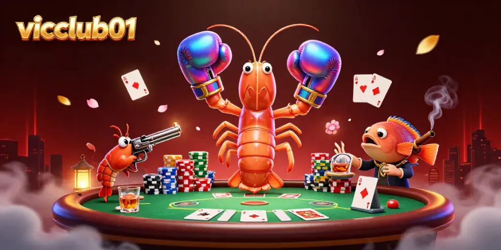 Engage in thrilling poker action at vicclub01 with an animated gambling scene featuring vibrant characters.
