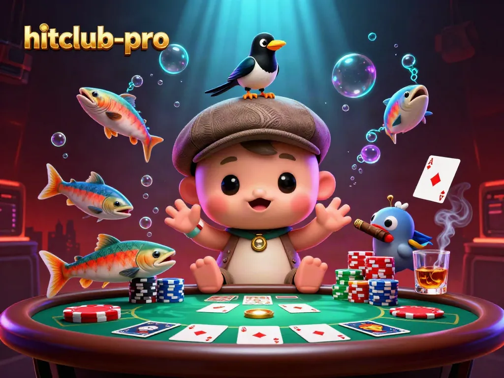 Experience thrilling gameplay at hitclub-pro with a magical casino scene featuring Nessie and friends.