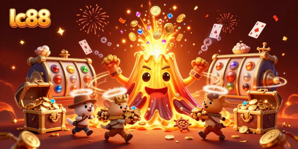 Play exciting casino games at lc88 with vibrant treasures and animated characters.