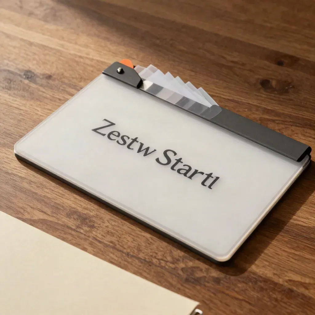 Zestaw Start GIF na drewnianej powierzchni, z wachlarzem kart i cienkimi przekładkami.