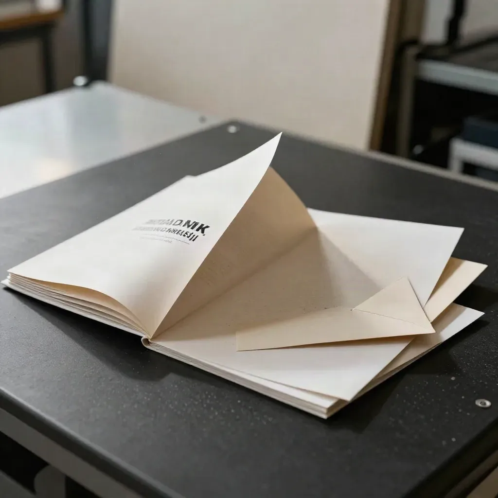 Składany poradnik kompresji, próbki i wkładki na ciemnej, dramatycznej powierzchni.