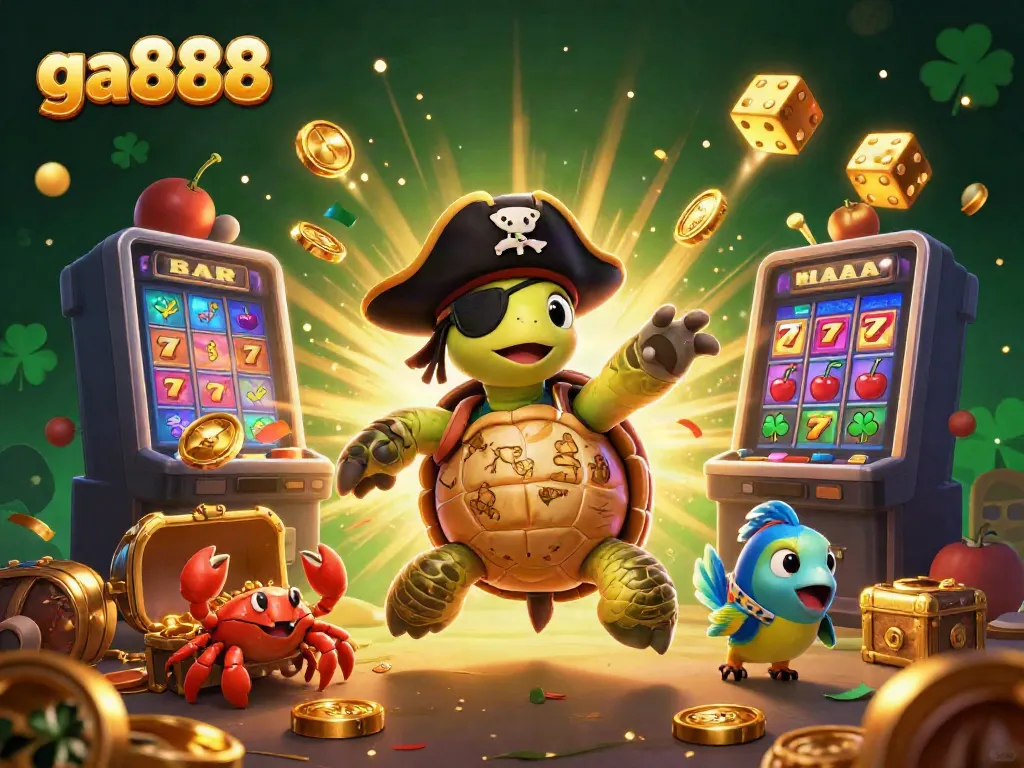 Experience the excitement of ga888 with vibrant 3D cartoon characters enjoying a jackpot at an online casino.