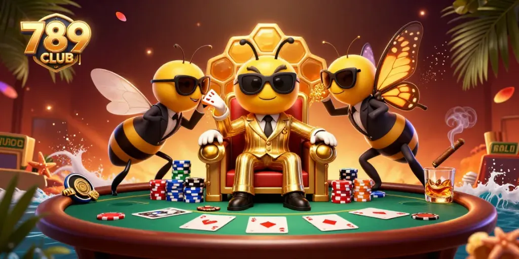 Experience 789CLUB's vibrant gameplay with a buzzing casino atmosphere and colorful chips.
