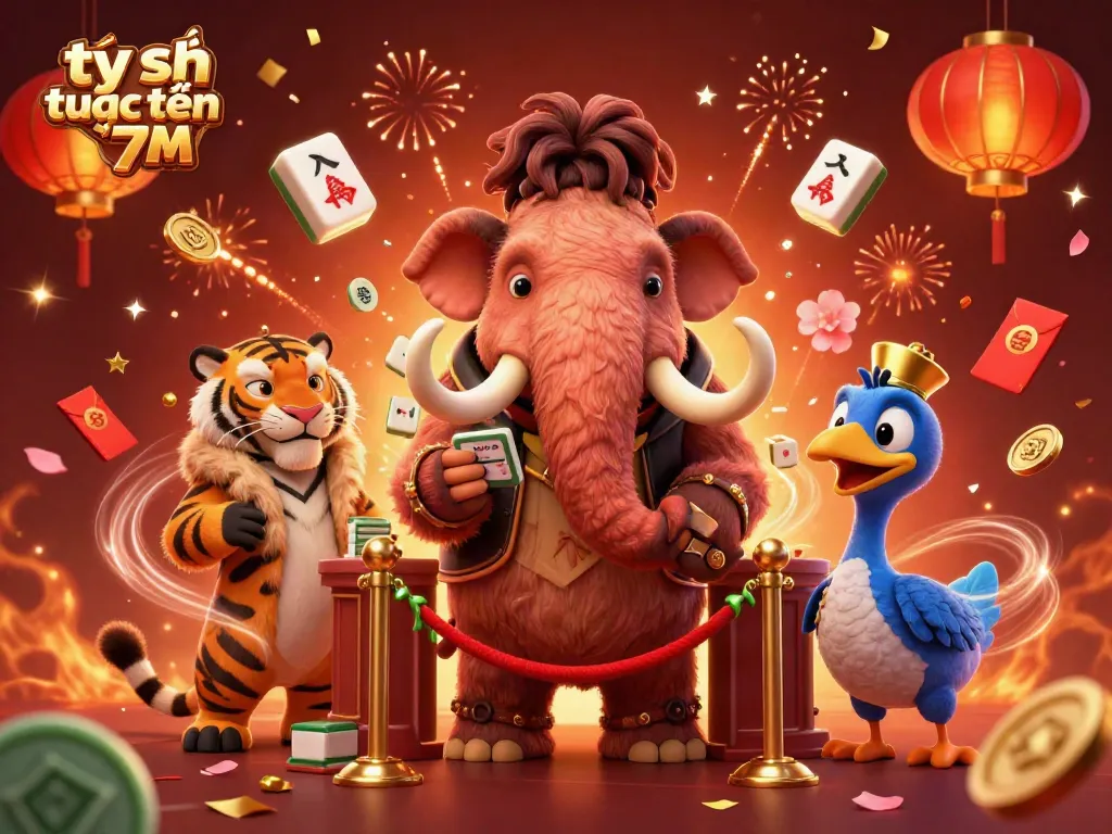 Watch the vibrant tỷ số trực tuyến 7M scene, featuring a woolly mammoth bouncer and a saber-tooth tiger guest.