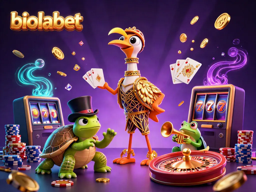 Enjoy thrilling gameplay at biolabet, surrounded by vibrant characters and spectacular casino elements.