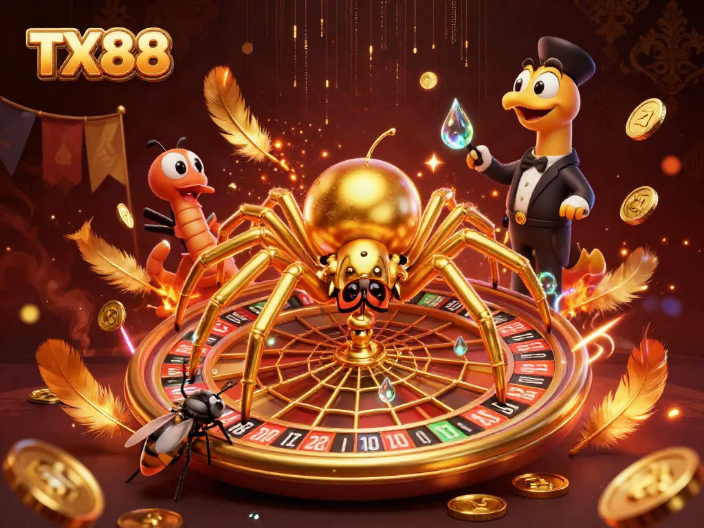 Experience thrilling bets at TX88 with a vibrant gaming scene featuring unique characters in action.