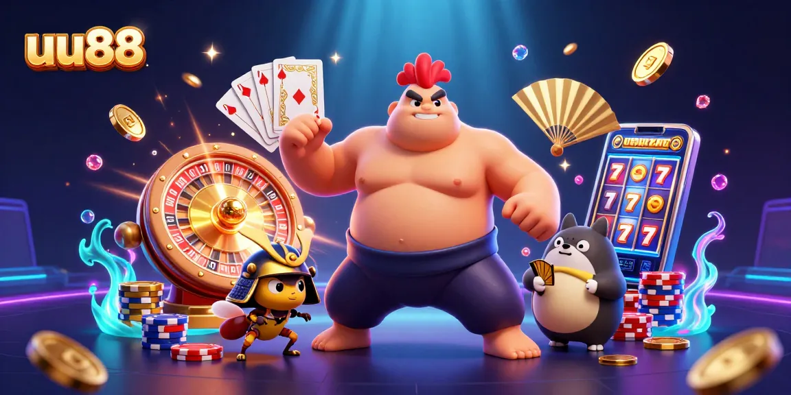 Experience thrilling gameplay with uu88 as dynamic casino characters engage in a vibrant scene.