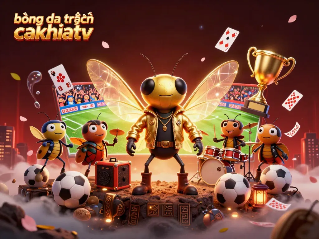 Experience the excitement of bóng đá trực tuyến cakhiatv with a vibrant rock star scene featuring gameplay elements and musical flair.