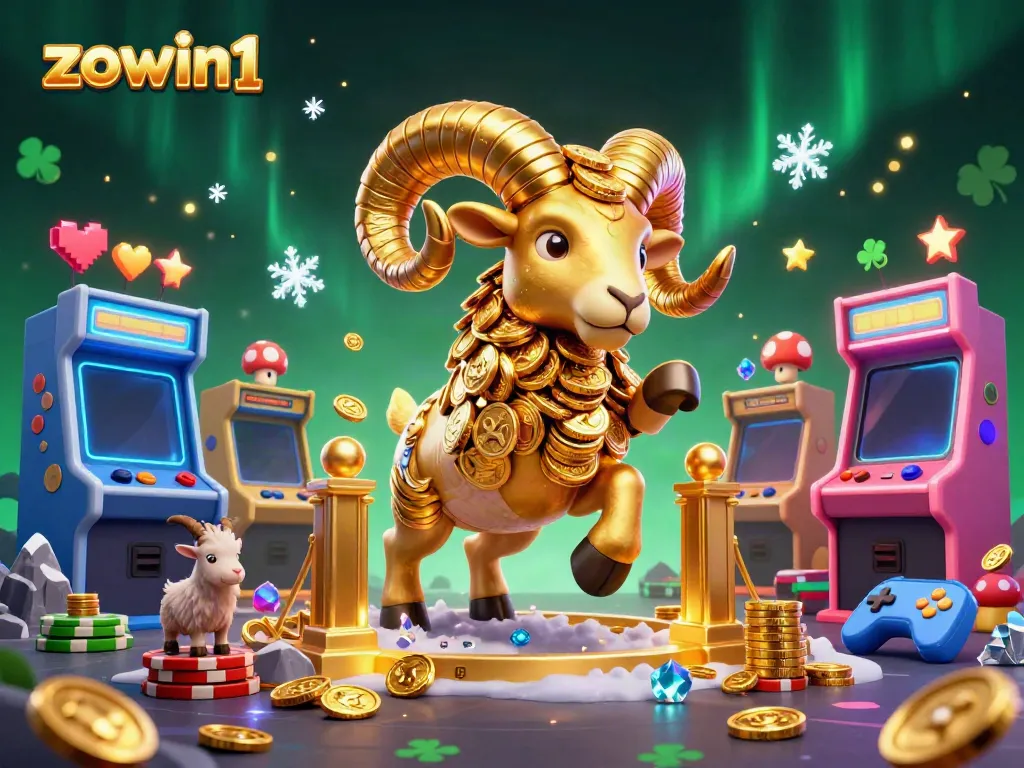 Experience exciting moments at zowin1 with a dynamic scene of casino-themed characters and games.